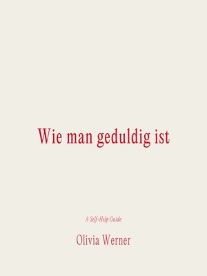 cover image of Wie man geduldig ist